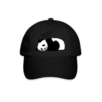 Panda schläft Nickerchen schlafen - Baseballkappe - Schwarz/Schwarz - Vorne