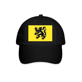 Flagge Flandern - Baseballkappe - Schwarz/Schwarz - Vorne