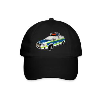 Polizeiauto Polizeiwagen Streifenwagen Tatütata - Baseballkappe - Schwarz/Schwarz - Vorne