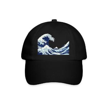 große Welle - big Wave - Baseballkappe - Schwarz/Schwarz - Vorne