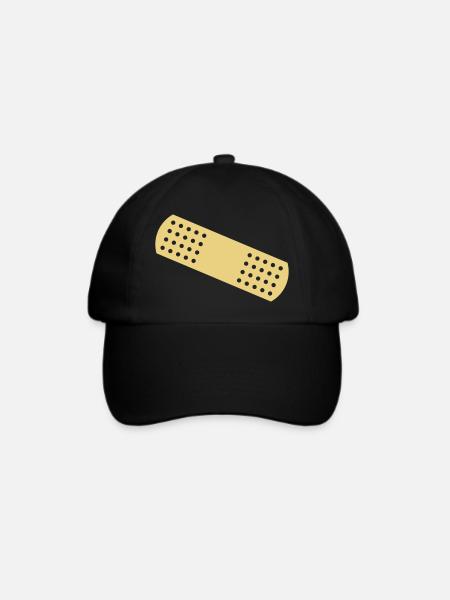 Heftpflaster - Baseballkappe - Schwarz/Schwarz