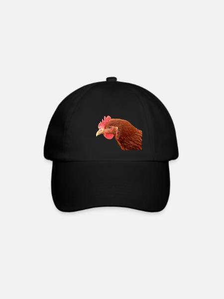 Legehuhn der Rasse Lohmann Brown - Baseballkappe - Schwarz/Schwarz