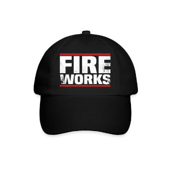 feuerwerk shirt - Baseballkappe - Schwarz/Schwarz - Vorne
