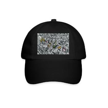 Hidden Zentangle Art Solution yellow edition - Baseballkappe - Schwarz/Schwarz - Vorne