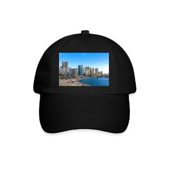 Skyline Sydney Harbor in New South Wales Australia - Baseballkappe - Schwarz/Schwarz - Vorne