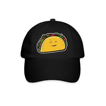 Cartoon Taco - Baseballkappe - Schwarz/Schwarz - Vorne