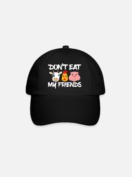 Vegan Vegetarierin Vegetarier Tierschutz Tiere - Baseballkappe - Schwarz/Schwarz