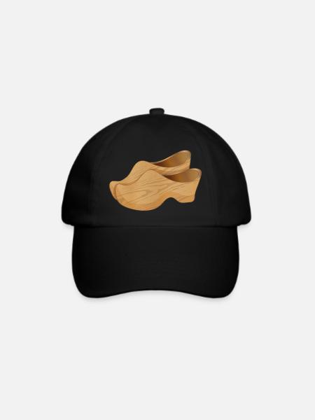 Zwei holländische Holzschuhe auch Clogs genannt - Baseballkappe - Schwarz/Schwarz