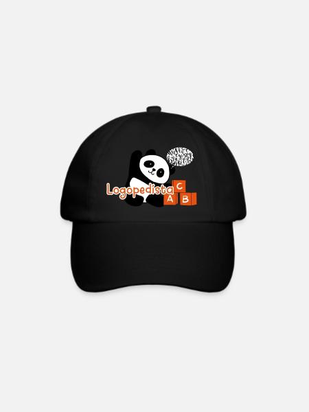 Logopäde Panda - Baseballkappe - Schwarz/Schwarz