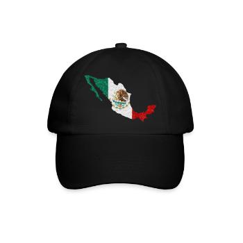 Mexiko Flagge Umriss Mexikanische Fahne Mexico - Baseballkappe - Schwarz/Schwarz - Vorne