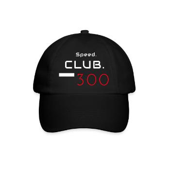 speed club 300 km/h - Baseballkappe - Schwarz/Schwarz - Vorne