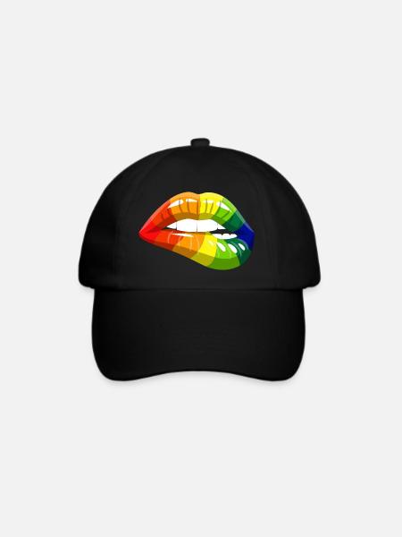 Pride Lips - Baseballkappe - Schwarz/Schwarz