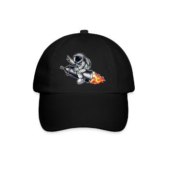 Graffiti Astronaut mit Spraydose Rakete - Baseballkappe - Schwarz/Schwarz - Vorne