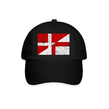 Dänemark England Fußball Flagge Fahne Dannebrog - Baseballkappe - Schwarz/Schwarz - Vorne