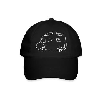 wohnmobil weltenbummler - Baseballkappe - Schwarz/Schwarz - Vorne
