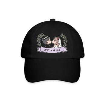 Just Married Hochzeit - Baseballkappe - Schwarz/Schwarz - Vorne