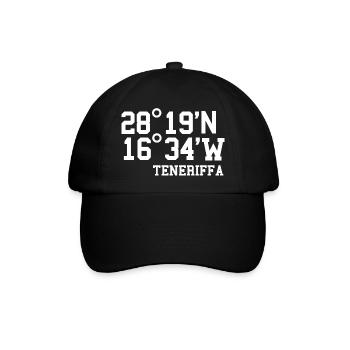 Teneriffa Kanaren Kanarische Inseln Urlaub - Baseballkappe - Schwarz/Schwarz - Vorne