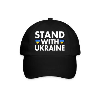 stand with ukraine - Baseballkappe - Schwarz/Schwarz - Vorne