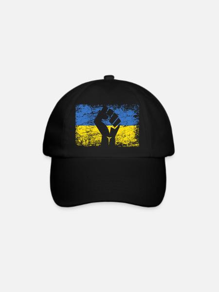 Flagge der Ukraine Ukraine Unterstützung Ukraininens - Baseballkappe - Schwarz/Schwarz