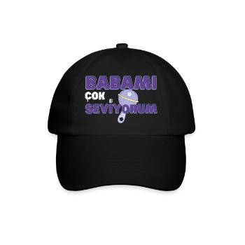 Babami cok seviyorum Hediyelik Türkce Hediye - Baseballkappe - Schwarz/Schwarz - Vorne