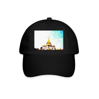 Tempel in Thailand - Baseballkappe - Schwarz/Schwarz - Vorne