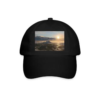 Gletscher bei Sonnenaufgang - Baseballkappe - Schwarz/Schwarz - Vorne