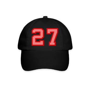 Coole Retro Retrostyle Jersey Nummer Rückennummer - Baseballkappe - Schwarz/Schwarz - Vorne