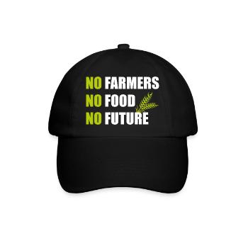 No Farmers No Food No Future - Baseballkappe - Schwarz/Schwarz - Vorne