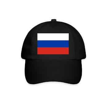 Flagge Russlands - Baseballkappe - Schwarz/Schwarz - Vorne