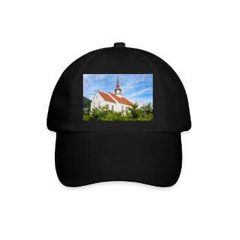 Eid kirke (Eid-Kirche) in Nordfjordeid Norwegen - Baseballkappe - Schwarz/Schwarz - Vorne