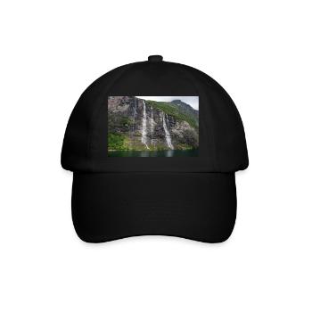 Seven Sisters Waterfall Norway Geiranger - Baseballkappe - Schwarz/Schwarz - Vorne