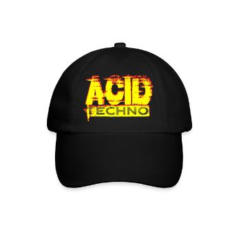 Acid Techno Grunge | Wir lieben Acid Techno - Baseballkappe - Schwarz/Schwarz - Vorne