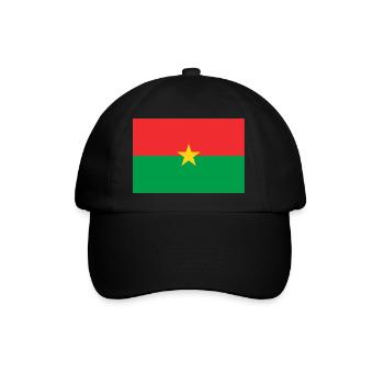 Flagge von Burkina Faso - Baseballkappe - Schwarz/Schwarz - Vorne
