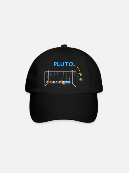 Never Forget Pluto Lustiges Planet Pluto - Baseballkappe - Schwarz/Schwarz