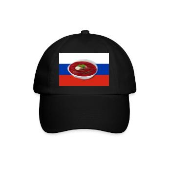 Borschtsch, Russische Suppe - Baseballkappe - Schwarz/Schwarz - Vorne