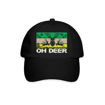 Oh Deer - Baseballkappe - Schwarz/Schwarz - Vorne
