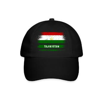Tadschikistan Vintage Flagge - Baseballkappe - Schwarz/Schwarz - Vorne