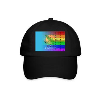 Regenbogenwand Oklahoma - Baseballkappe - Schwarz/Schwarz - Vorne