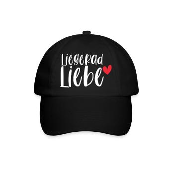 Fahrrad Liegerad Liebe Radsport Sport Geschenk - Baseballkappe - Schwarz/Schwarz - Vorne