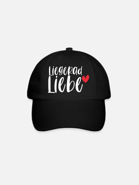 Fahrrad Liegerad Liebe Radsport Sport Geschenk - Baseballkappe - Schwarz/Schwarz