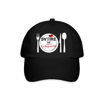 Satire - ist mein Leibgericht - Baseballkappe - Schwarz/Schwarz - Vorne