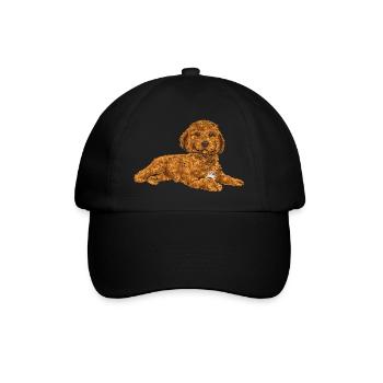 Cavapoo Capoodle Cavoodle Hund Geschenk - Baseballkappe - Schwarz/Schwarz - Vorne