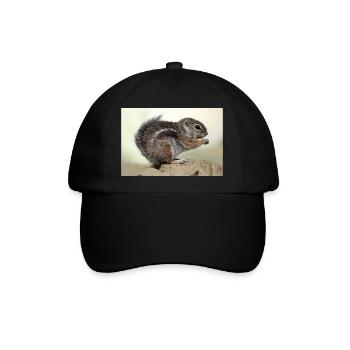 Chipmunk (kanadisches Streifenhörnchen) - Baseballkappe - Schwarz/Schwarz - Vorne