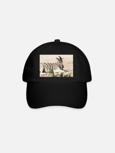 Zebra (auf Deutsch Zebra oder Zebras) Hippotigris - Baseballkappe - Schwarz/Schwarz