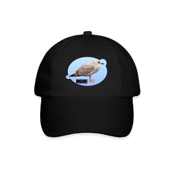 Möwe - Baseballkappe - Schwarz/Schwarz - Vorne