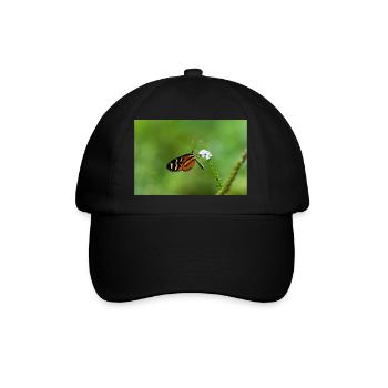 Schmetterling - Baseballkappe - Schwarz/Schwarz - Vorne
