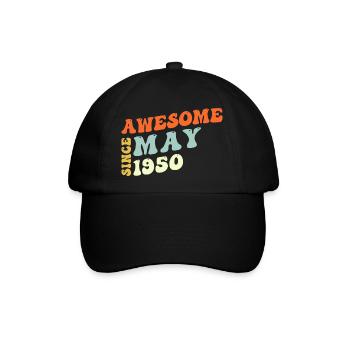 Groovy 73 Jahre alt Awesome seit Mai 1950 73. - Baseballkappe - Schwarz/Schwarz - Vorne
