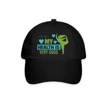 MEINE GESUNDHEIT IST SEHR GUT - Baseballkappe - Schwarz/Schwarz - Vorne