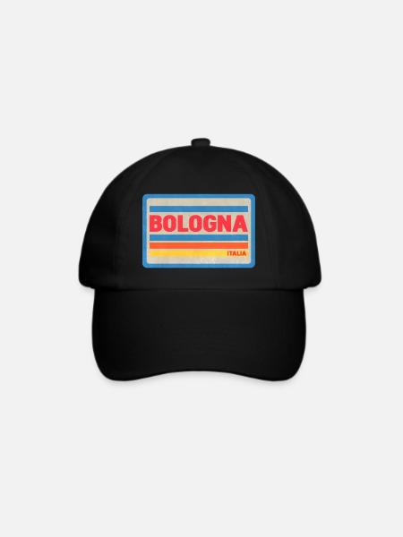 Bologna Italia Vintage Streifen - Baseballkappe - Schwarz/Schwarz