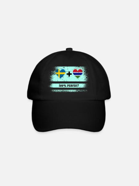 Gambia und Schweden 100% perfekt / Geschenk - Baseballkappe - Schwarz/Schwarz